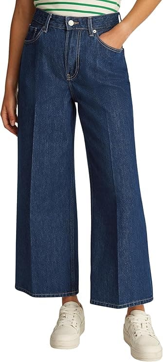 Tommy Hilfiger Wide Leg HW A Ace Calças de ganga para mulher