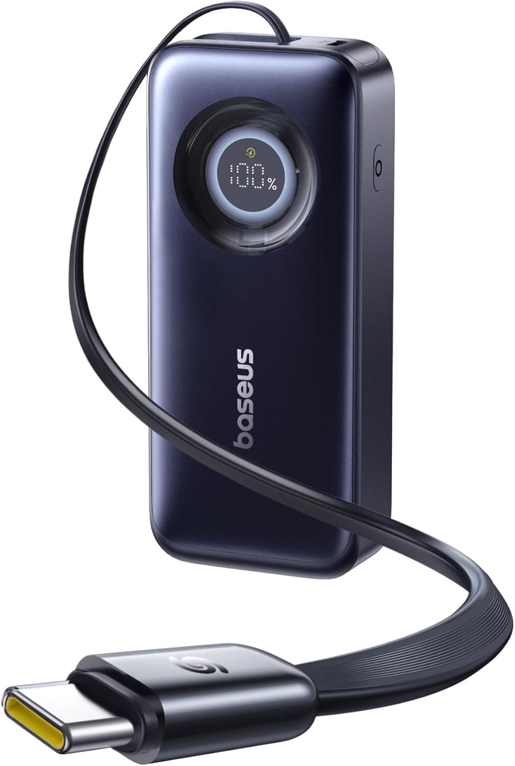Baseus EnerCore Power Bank 20000 mAh com 70 cm, cabo USB-C integrado retráteis, 67 W de potência máxima, compatível com iPhone 16/15 séries, MacBook, Galaxy, iPad, AirPods e muito mais