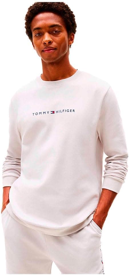Tommy Hilfiger Track Top MW0MW38458 | Camisola masculina em algodão regenerativo com logótipo frontal e corte casual