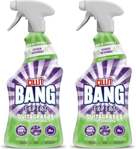 Cillit Bang Removedor de gramas, potente limpador anti-gordura para cozinha e exterior, formato spray - 750 ml x 2