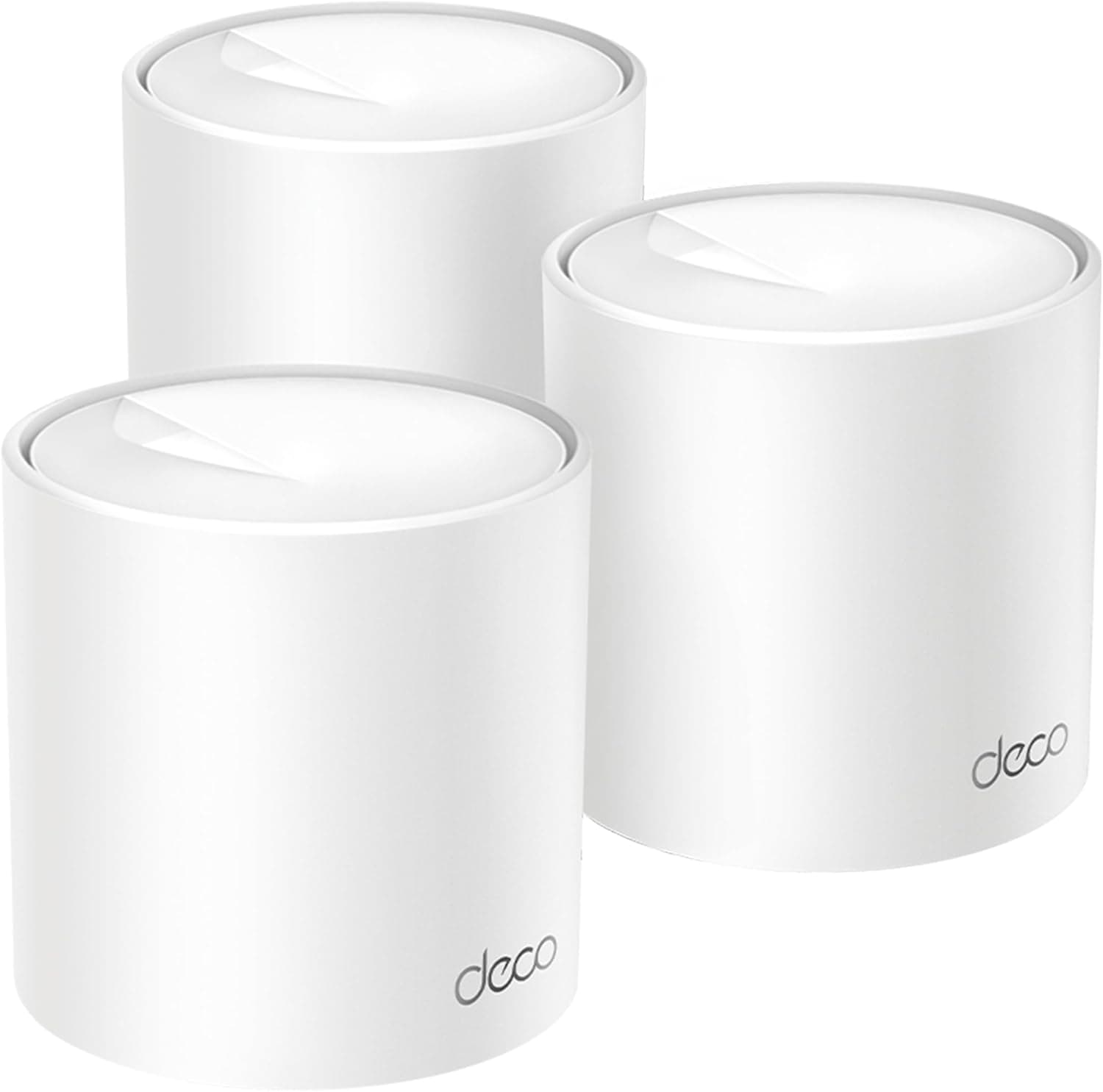 TP-Link Deco X1500 (3-Pack) - sistema WiFi 6 AI Mesh, AX1500 banda dupla 2,4 GHz/5 GHz, cobertura até 600 m2, 3X portas GigabIt por unidade, banda 160 MHHz Z Canal, Ouro DFMA, 1024QAM