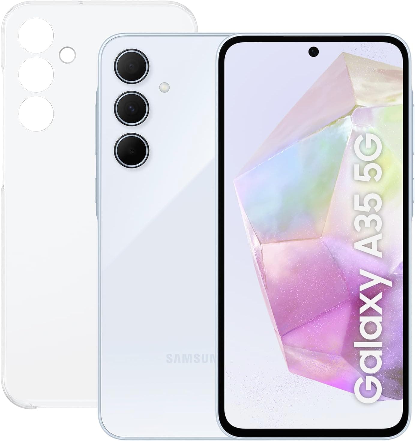 Samsung Galaxy A35 5G 128GB capa transparente - telemóvel Android, smartphone livre, 6 GB RAM, bateria 2 dias de duração, câmara 50 MP, azul (versão espanhola)