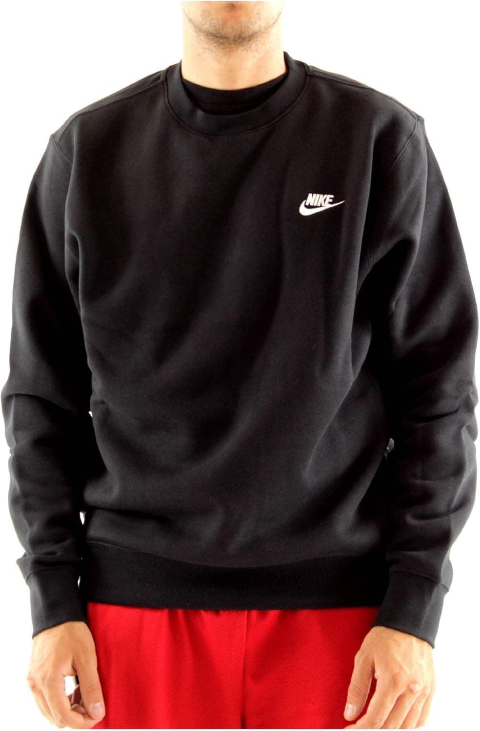 Nike Club CRW BB | Camisola desportiva masculina em algodão com gola redonda e acabamento canelado