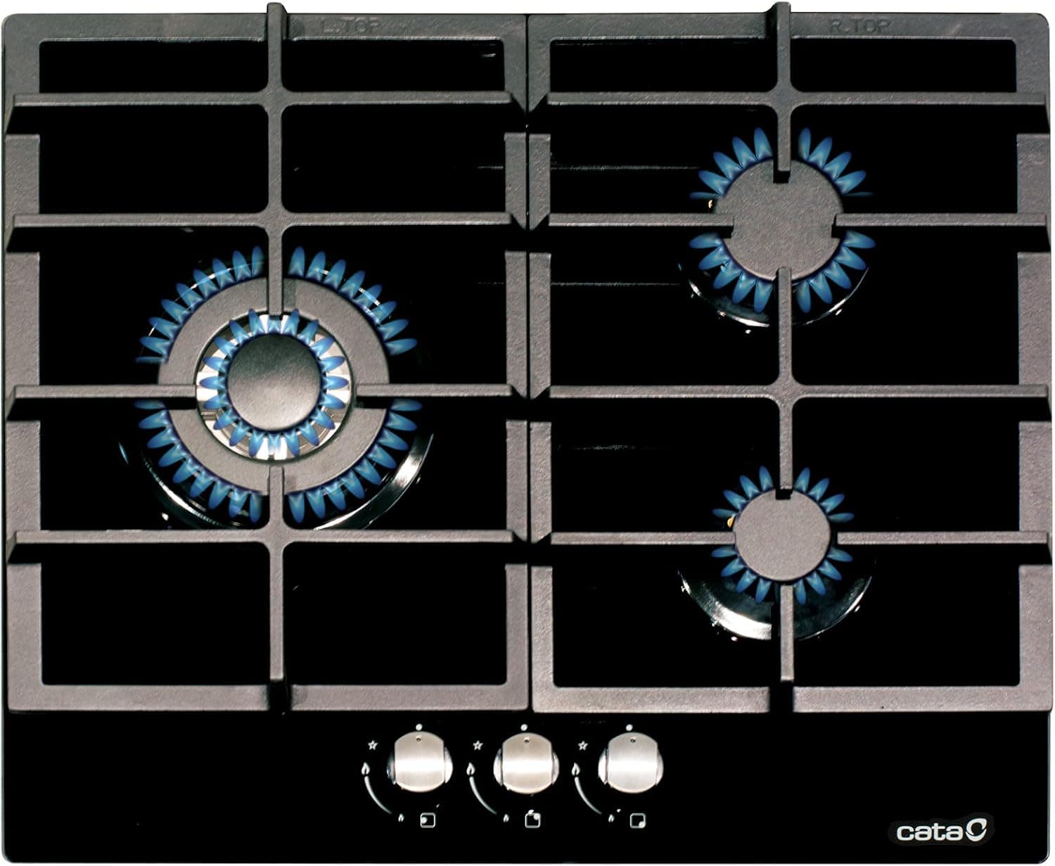 Cata - Modelo LCI 6021 BK, 3 queimadores de ignição elétrica, bancada de gás natural, largura de 58 cm, preto