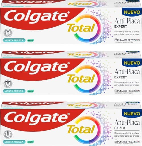 Total anti-placa pert hortelã fresca (75 ml), pasta de dentes que elimina a placa que danifica as gengivas e neutraliza o seu efeito prejudicial