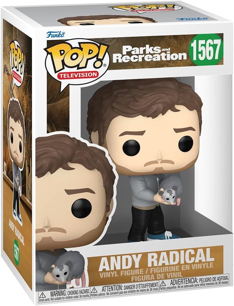 Funko Pop! TV Parks and Recreation 15th Andy Radical | Figura colecionável em vinil para fãs de televisão
