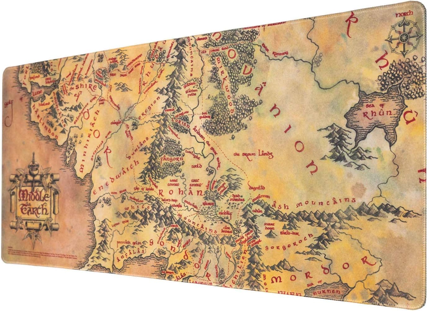 Tapete de rato O Senhor dos Anéis - Tapete Gaming - Mousepad XL - O Senhor dos Anéis Merchandising/Tapete XXL - Tapete de secretária - Acessório Gamer