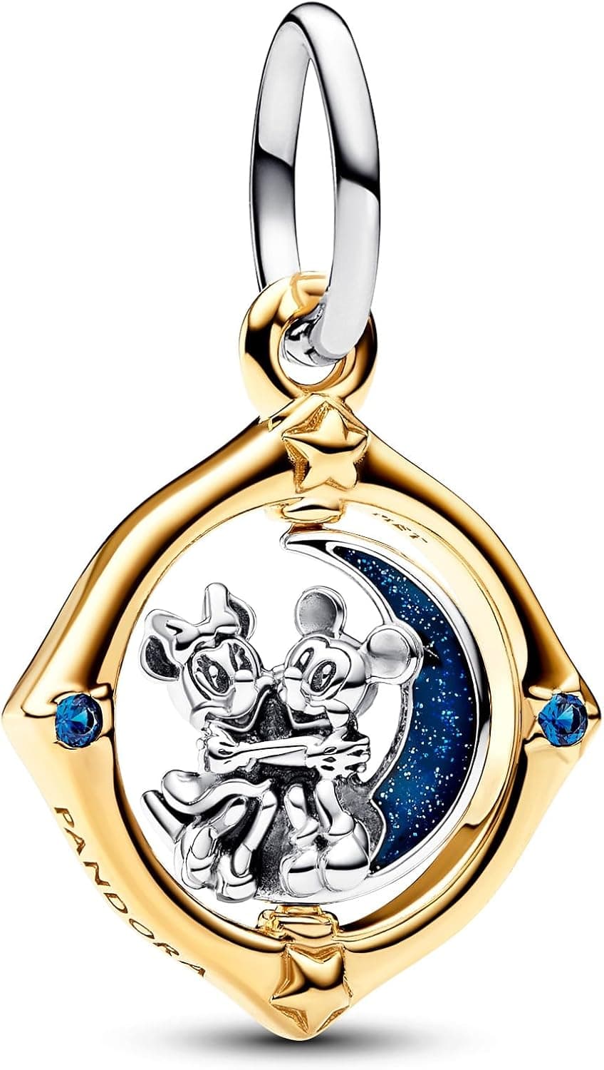 PANDORA Desenhos das personagens da Disney em prata de lei e banhados a ouro de 14 quilates com uma mistura única de metais