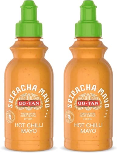 Go-Tan Molho Sriracha maio, tempero com toque picante, mistura Sriracha e maionese, Sriracha maio, 215 ml x 2