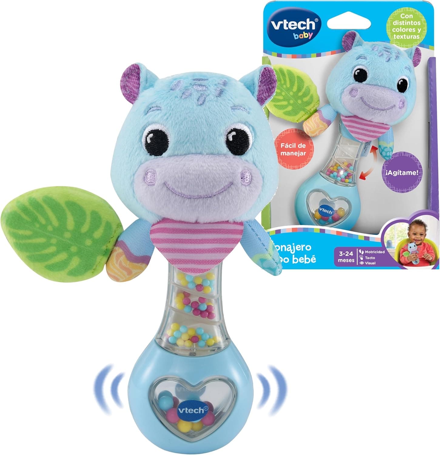 VTech - Chocalho de soluço, ideal para mãos pequenas, papel crocante, orelhas móveis, sem componentes eletrónicos, presente de bebé + 3 meses, versão ESP