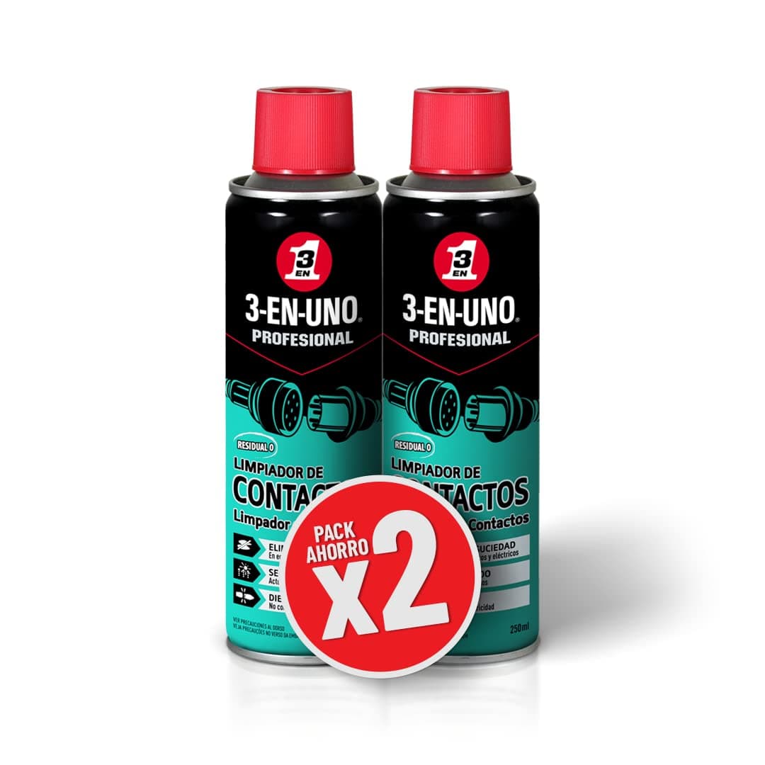 Limpador de contactos - 3 em um profissional de 250 ml, conjunto de 2 unidades