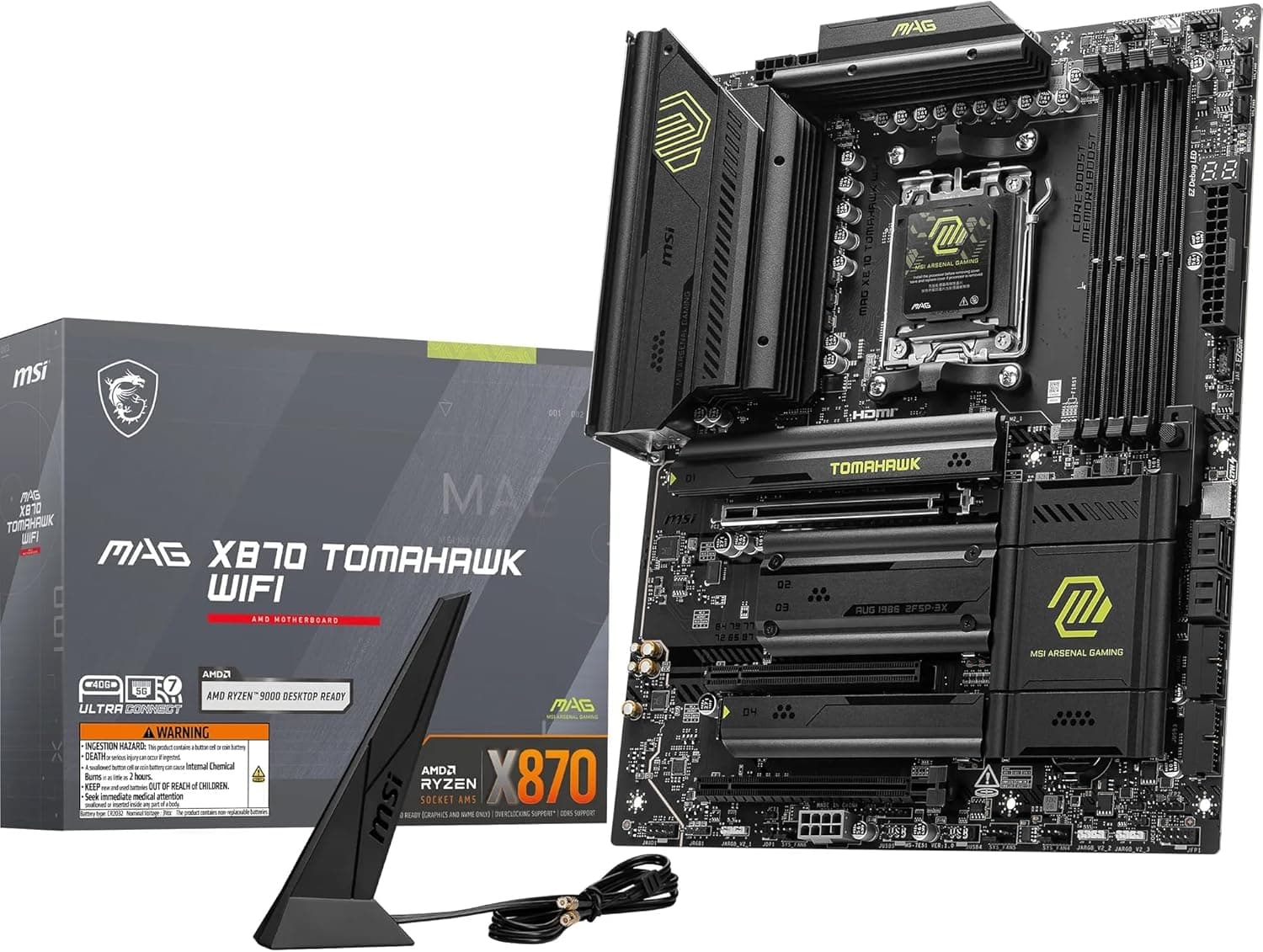 MSI MAG X870 TOMAHAWK WIFI | Placa base ATX compatível com Ryzen AM5 Wi-Fi 7 PCIe 5.0 e DDR5