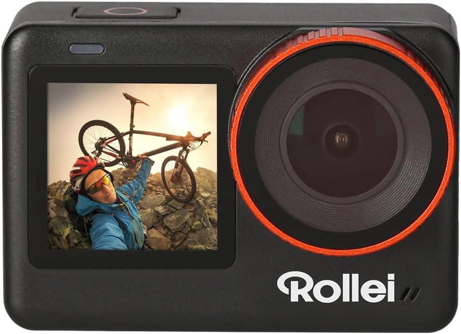 Rollei Câmara de ação 4K com 60 FPS, submergível a 5 m, sem caixa, 30 m, com invólucro e acessórios, preto