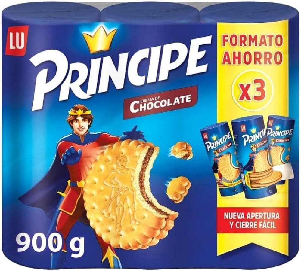 Príncipe Original bolachas sanduíche recheadas com creme de chocolate com leite pack poupança 3 x 300 g