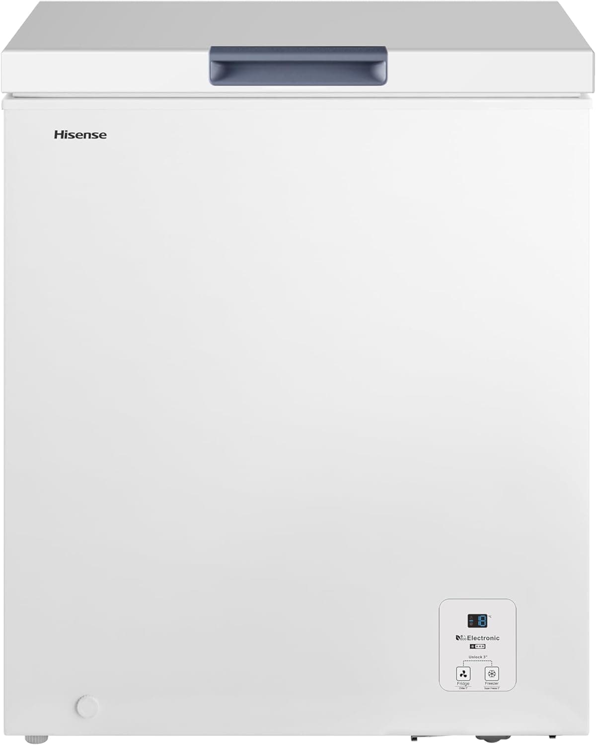 Hisense FT184D4AWYE - Arca congeladora horizontal, cesta com alça, controlo eletrónico de temperatura, com 142 L de capacidade líquida, silencioso 40 dBA, cor branca
