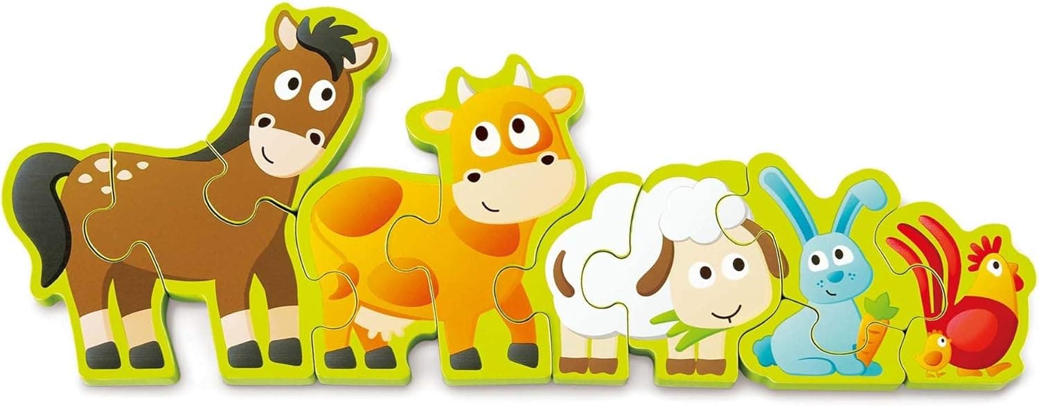 Hape Farm Animals & Numbers | Puzzle educativo de madeira com animais para crianças a partir dos 12 meses