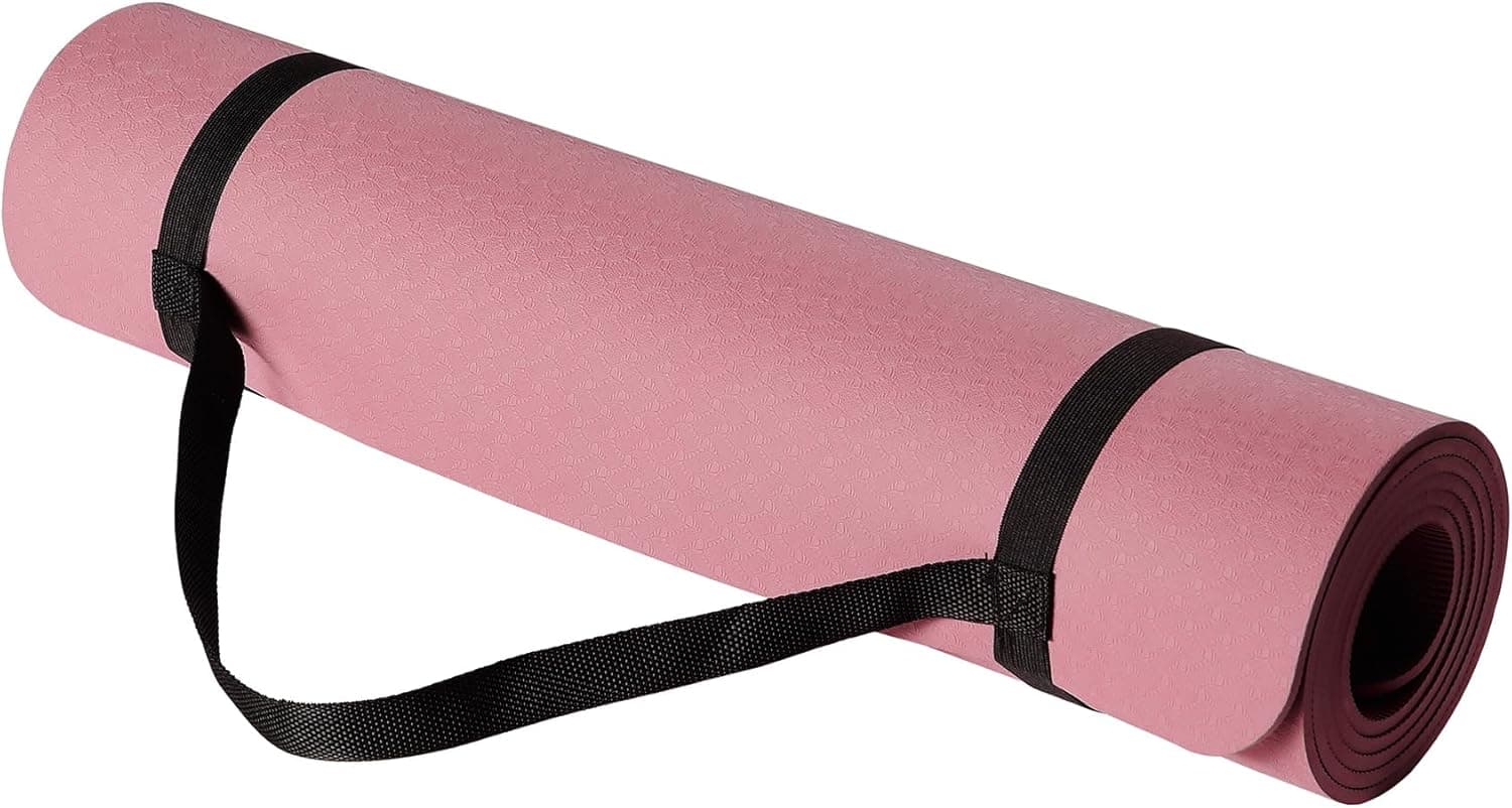 Amazon Basics Thick TPE Exercise Yoga Mat com Carrying Strap
