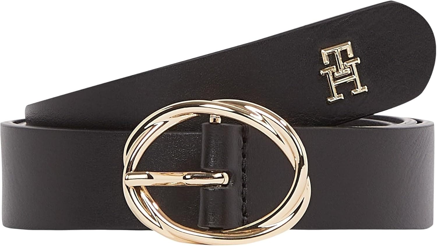 Tommy Hilfiger Chic | Cinto de pele feminino 2,5 cm preto