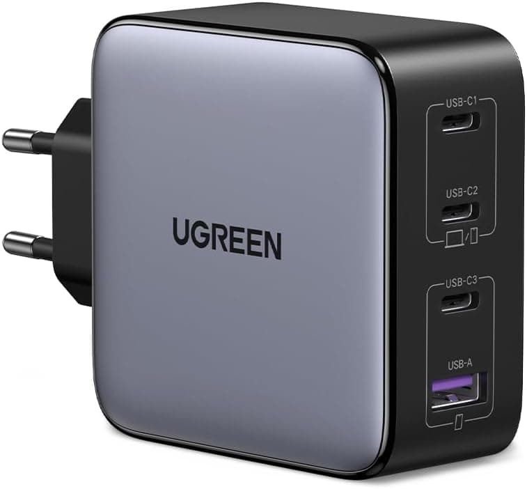 UGREEN Nexode 100 W Carregador USB C GAN 4 portas, tomada de parede Quick Charge compatível com Samsung Galaxy S23/S22/S21/S20, iPhone 16/15/14/13/12, MacBook Pro/Air, iPad, Small team Deck