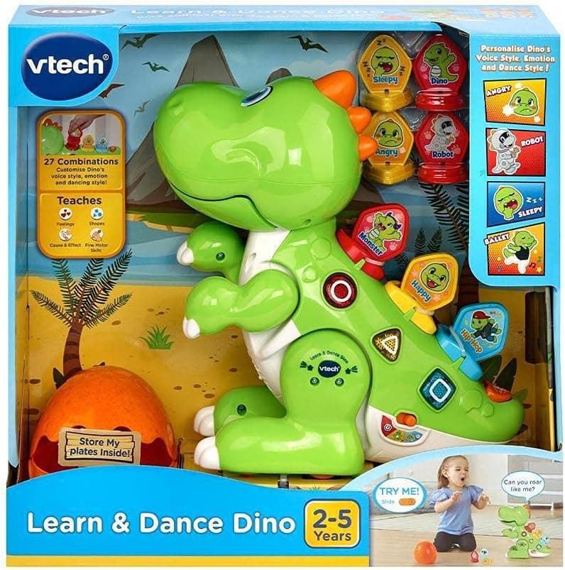 Vtech Learn & Dance Dino Brinquedo de dinossauro interativo (vozes em inglês)