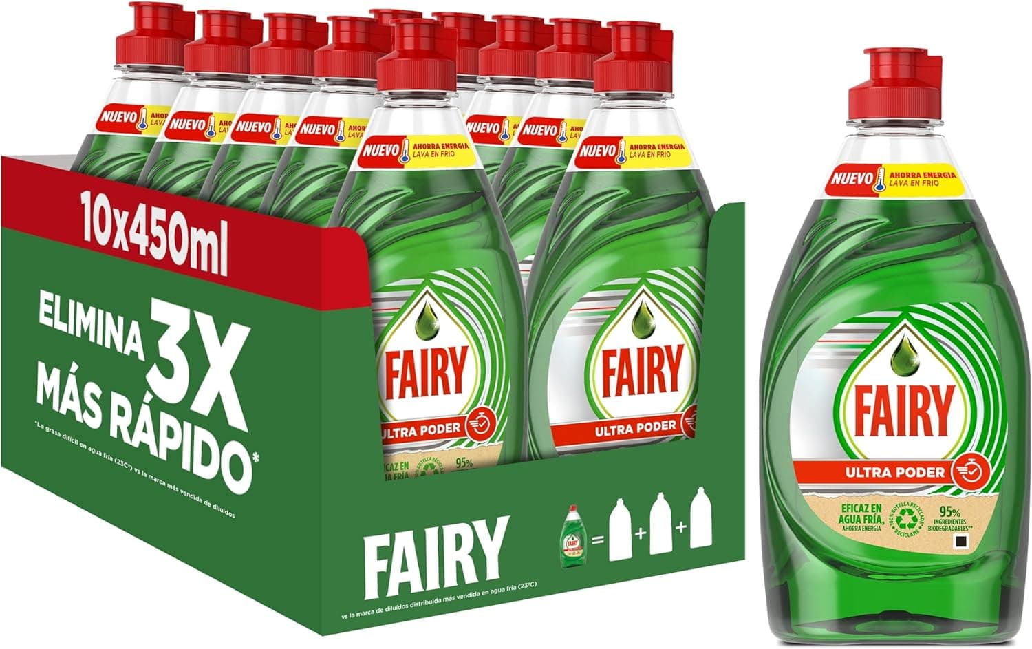 Fairy Ultra Power, Líquido para lavar louça 10 x 450 ml