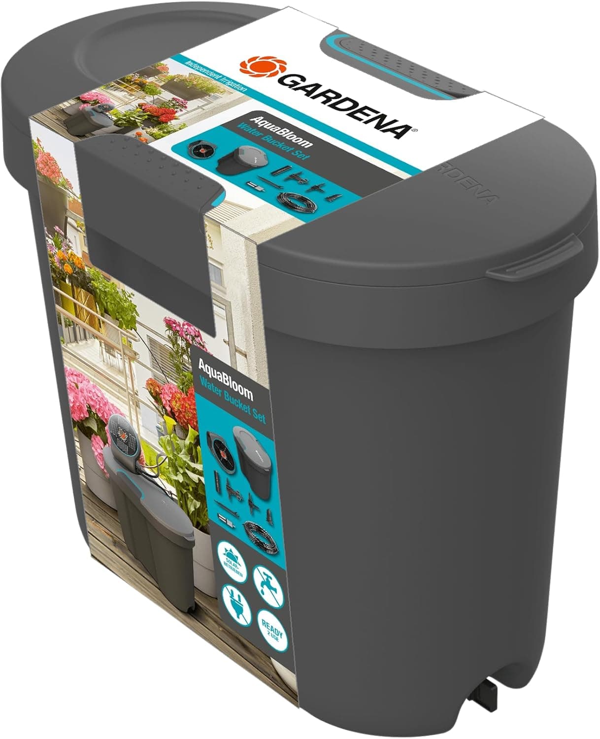 Gardena Tanque de água: Armazenamento de água para uso interior e exterior, expansível com tubo de distribuição e conector, 10,5 l (13367-20)
