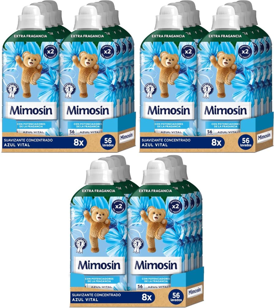 Mimosín Suavizante concentrado, azul vital, 24 x 56 lavagens