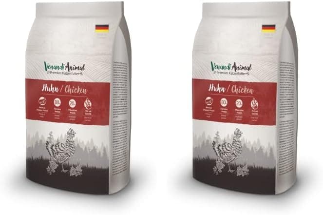Venandi Animal comida de qualidade para gatos - frango, com carne de aves fresca, comida seca, sem cereais, 1 embalagem (1 x 1,5 kg) (embalagem de 2)