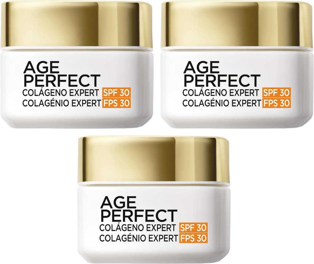 L'Oréal Paris Age Perfect | Creme de dia rejuvenescente com colagénio e SPF30 para pele madura 50 ml x 3
