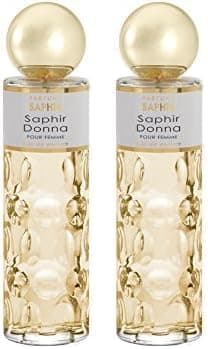 PARFUMS SAPHIR Donna - Eau de Parfum com vaporizador para mulher, tamanho único, 200 ml (embalagem de 2)