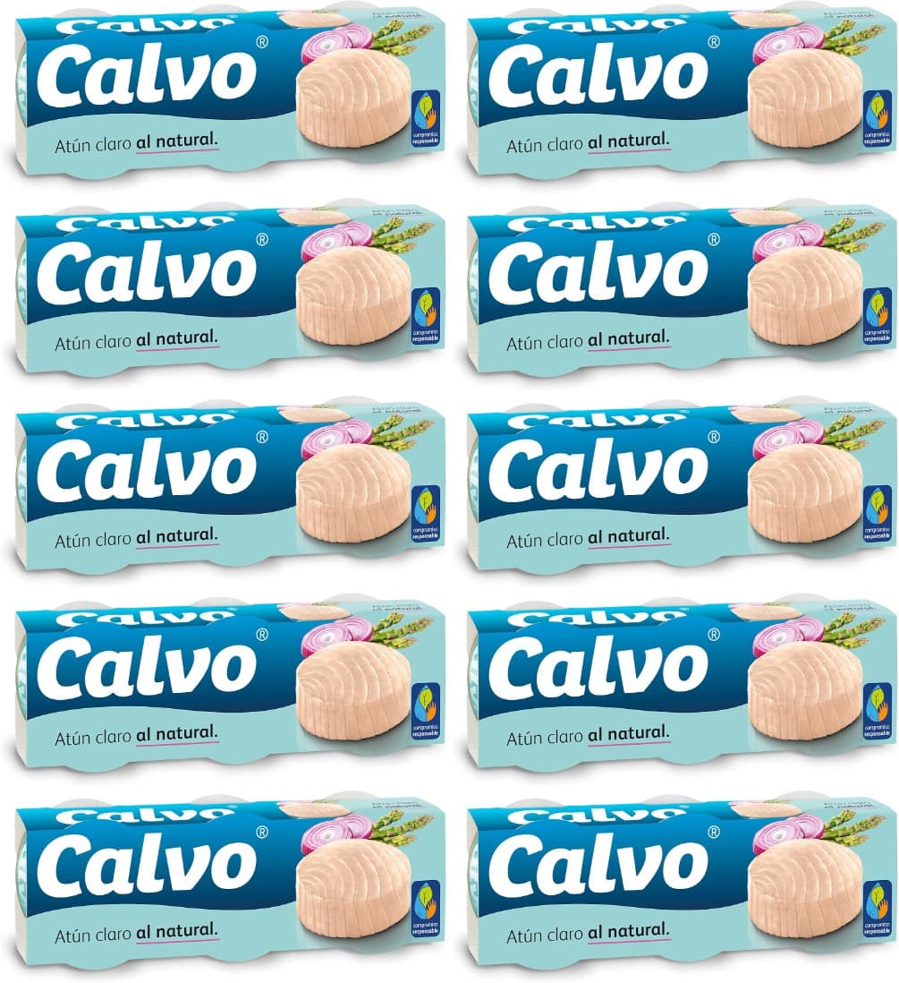 Calvo Atum claro natural, 3 x 80 g (embalagem de 10 g)
