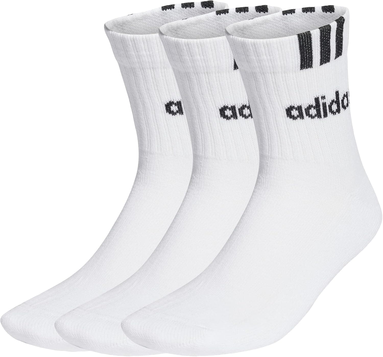 adidas Unissexo adulto 3-Stripes Linear Half-Crew Cushioned Socks 3 pares