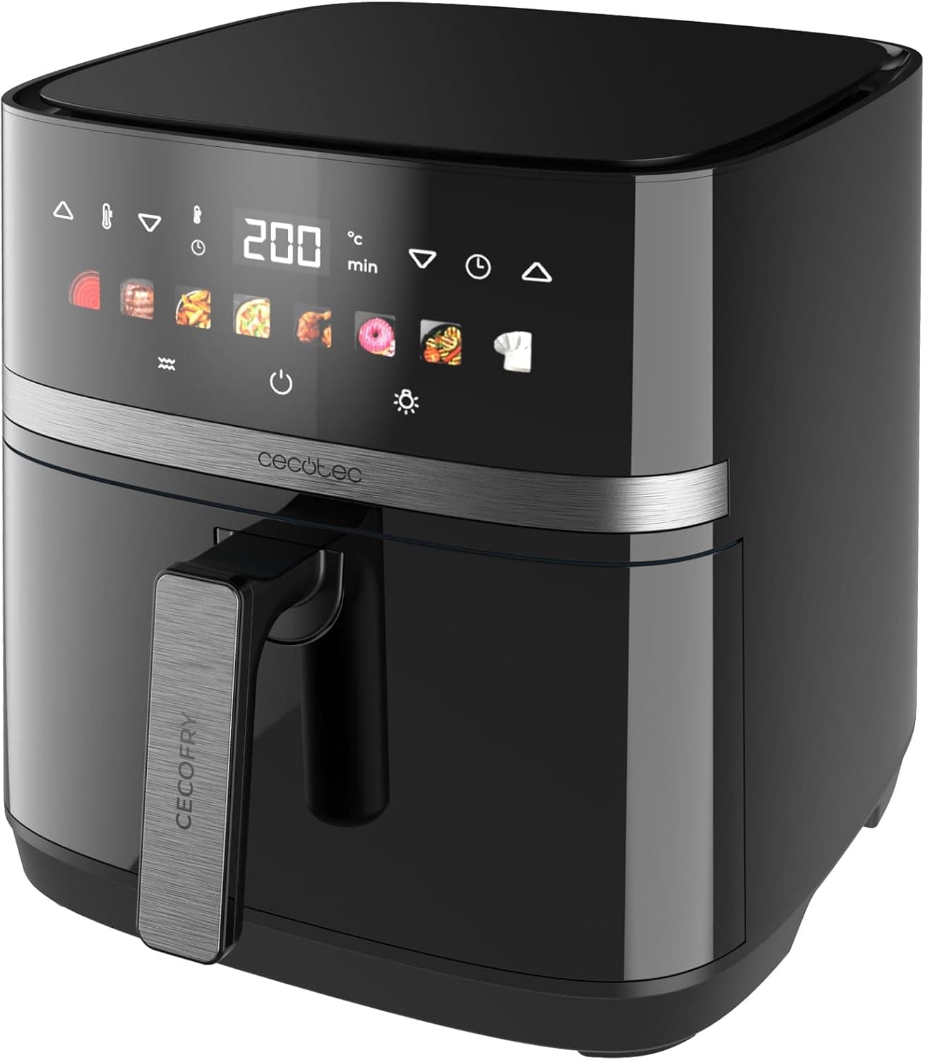 Cecotec Cecofry&Grill Duoheat 8000 | Fritadeira a ar de 8 L com dupla resistência, grelhador e janela de visualização