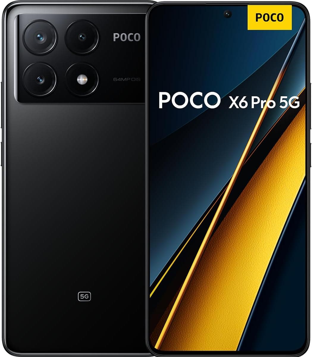 Poco X6 Pro - Smartphone de 8 + 256 GB, ecrã AMOLED de 120 Hz 1,5 K, MediaTek Dimensity 8300-Ultra, câmara tripla de até 64 MP, 5000 mAh, preto