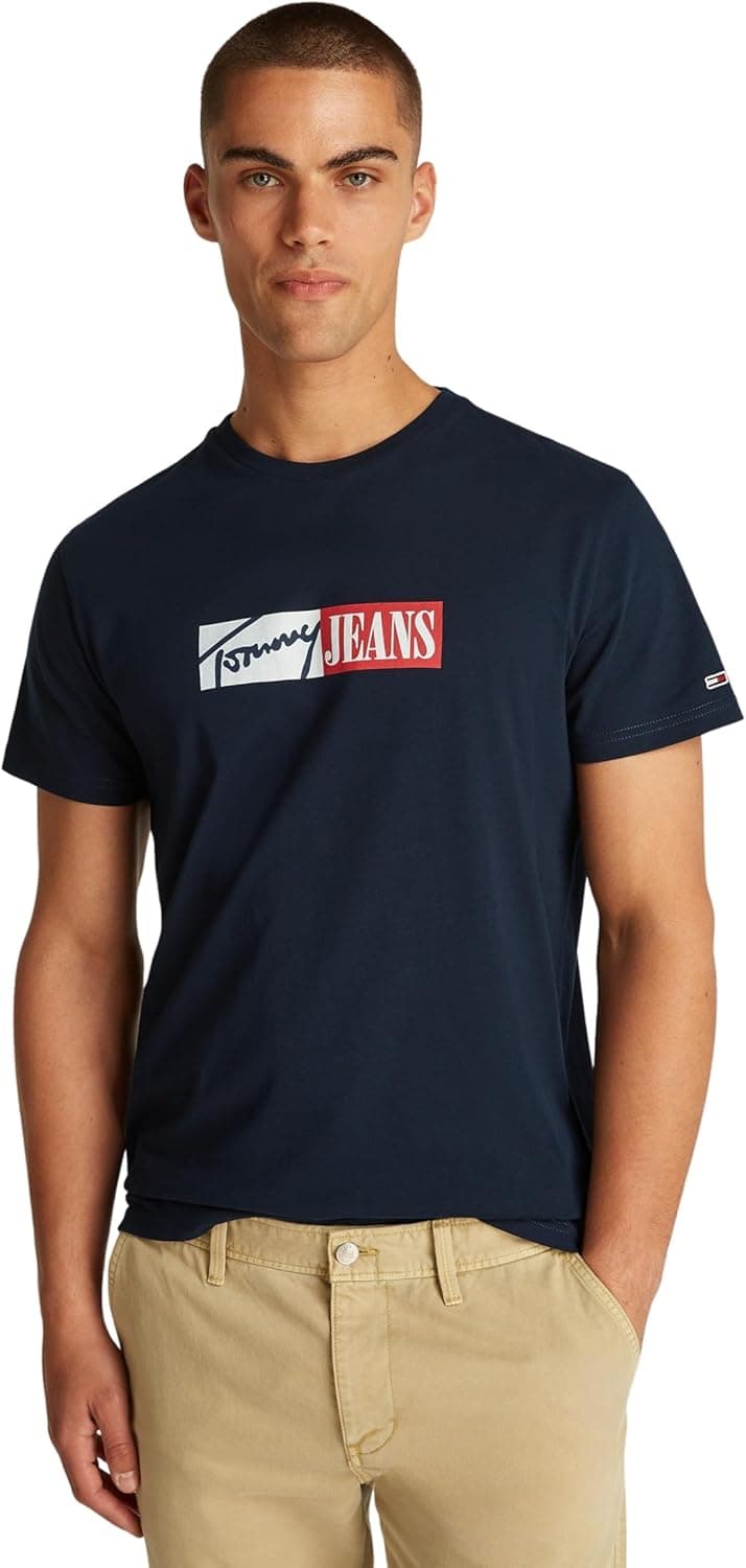 Tommy Jeans T-shirt de manga homem Slim Entry Graphic com gola redonda