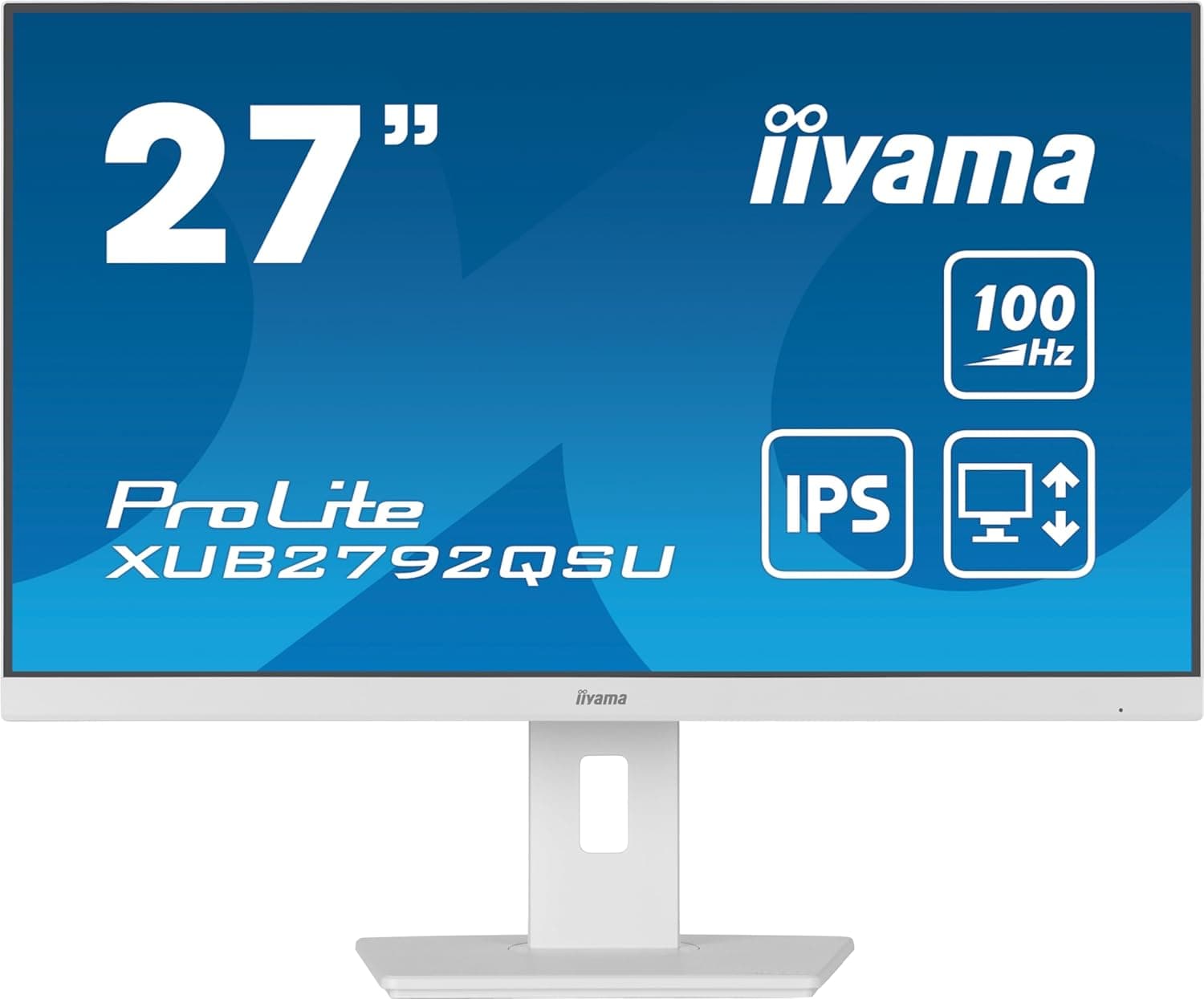 iiyama ProLite XUB2792QSU-W6 | Monitor IPS QHD 27 polegadas 100 Hz com altifalantes e ajuste de altura em branco