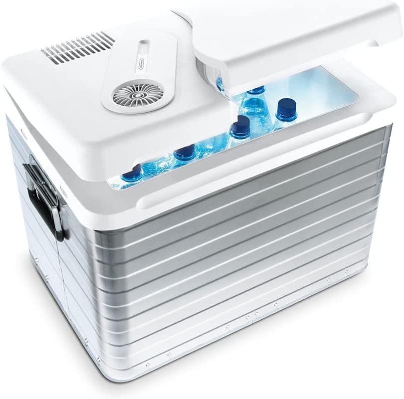 Mobicool MQ40A Geladeira elétrica portátil, alumínio, 39 l, mini frigorífico para carro, camião, barco e auto-caravana, 12 e 230 V