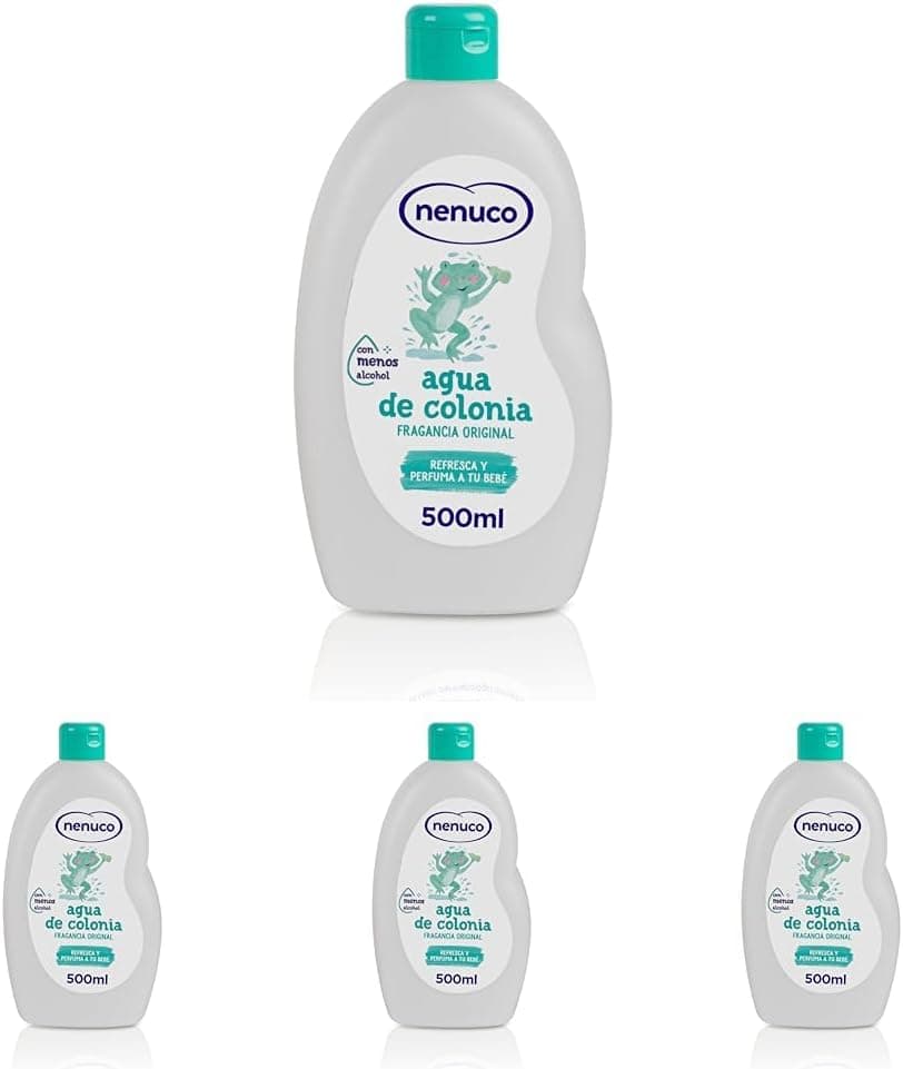 Nenuco Eau De Toilette Original | Água de colónia infantil com baixo teor de álcool, 4 x 500 ml