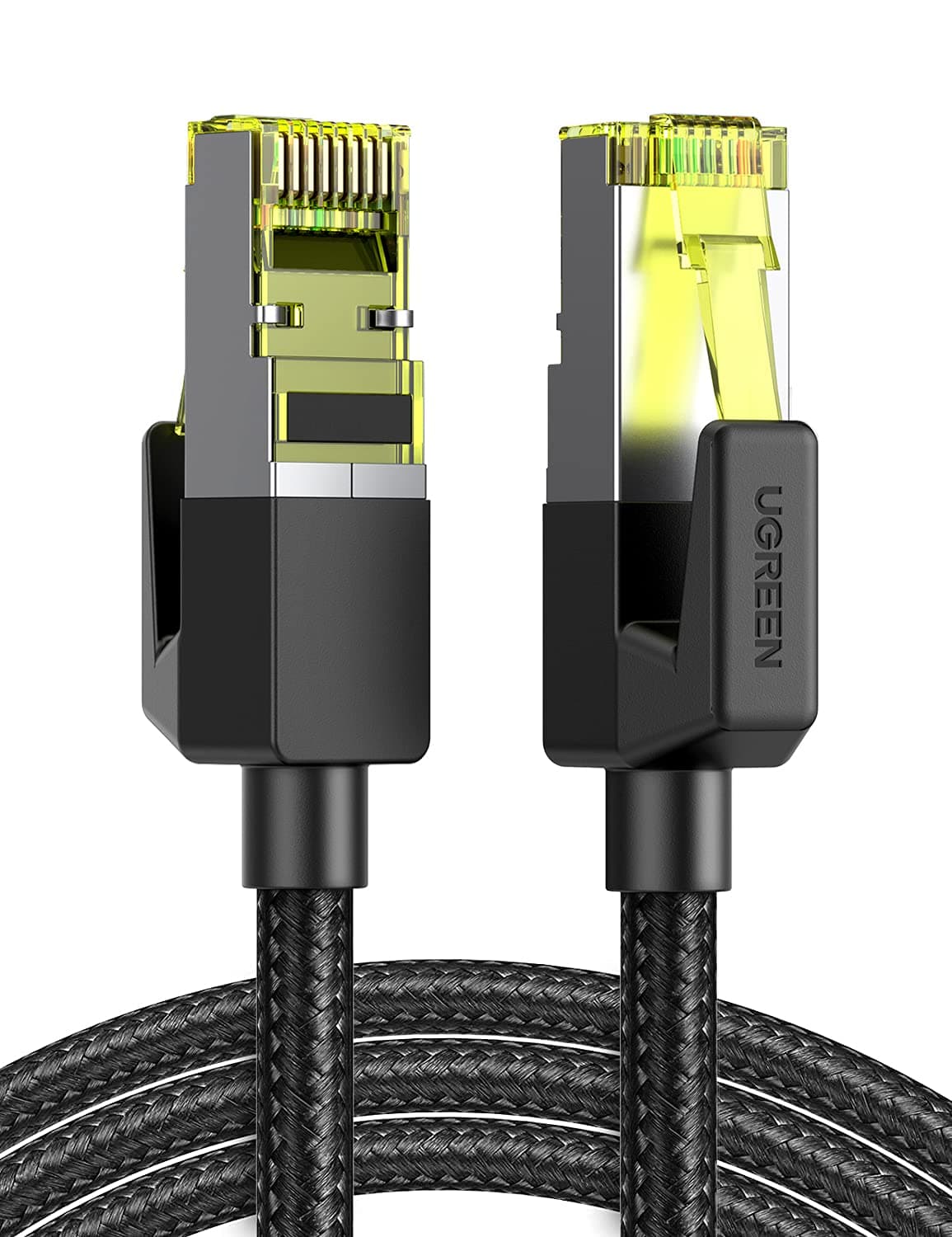UGREEN Cat 7 | Cabo de rede Ethernet 10 Gbps com revestimento em nylon e conetores RJ45, 0,5 m