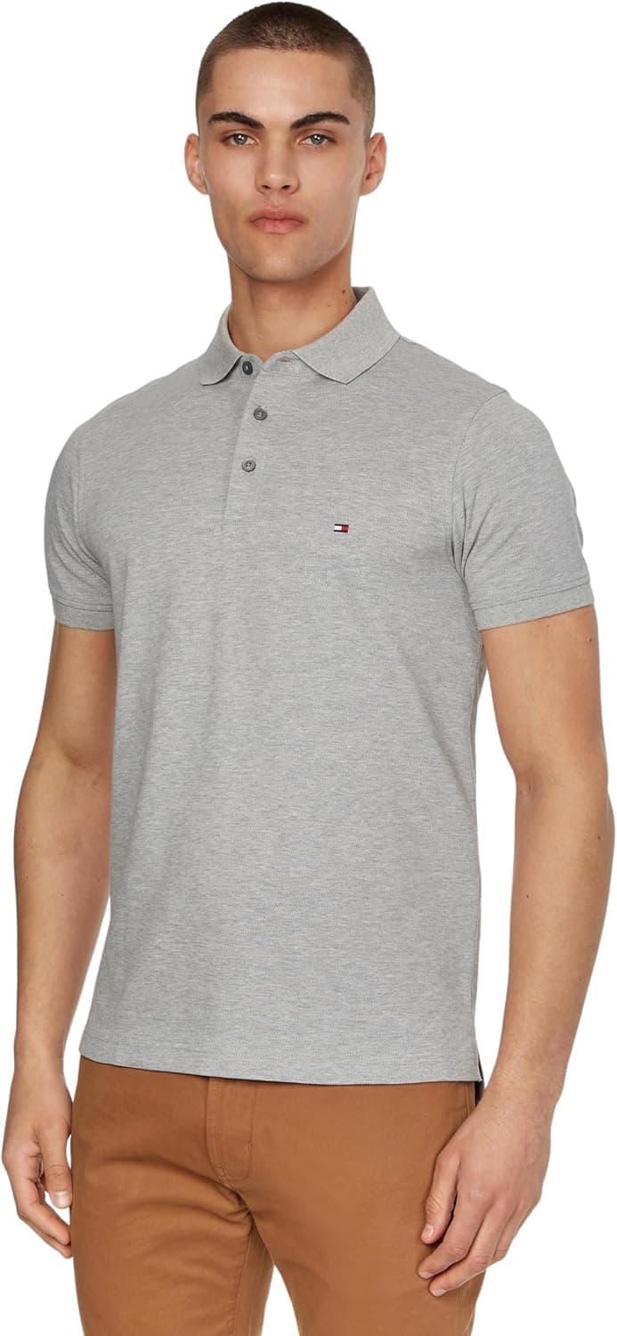 Tommy Hilfiger 1985 Slim Fit | Polo de manga curta em algodão elástico para homem