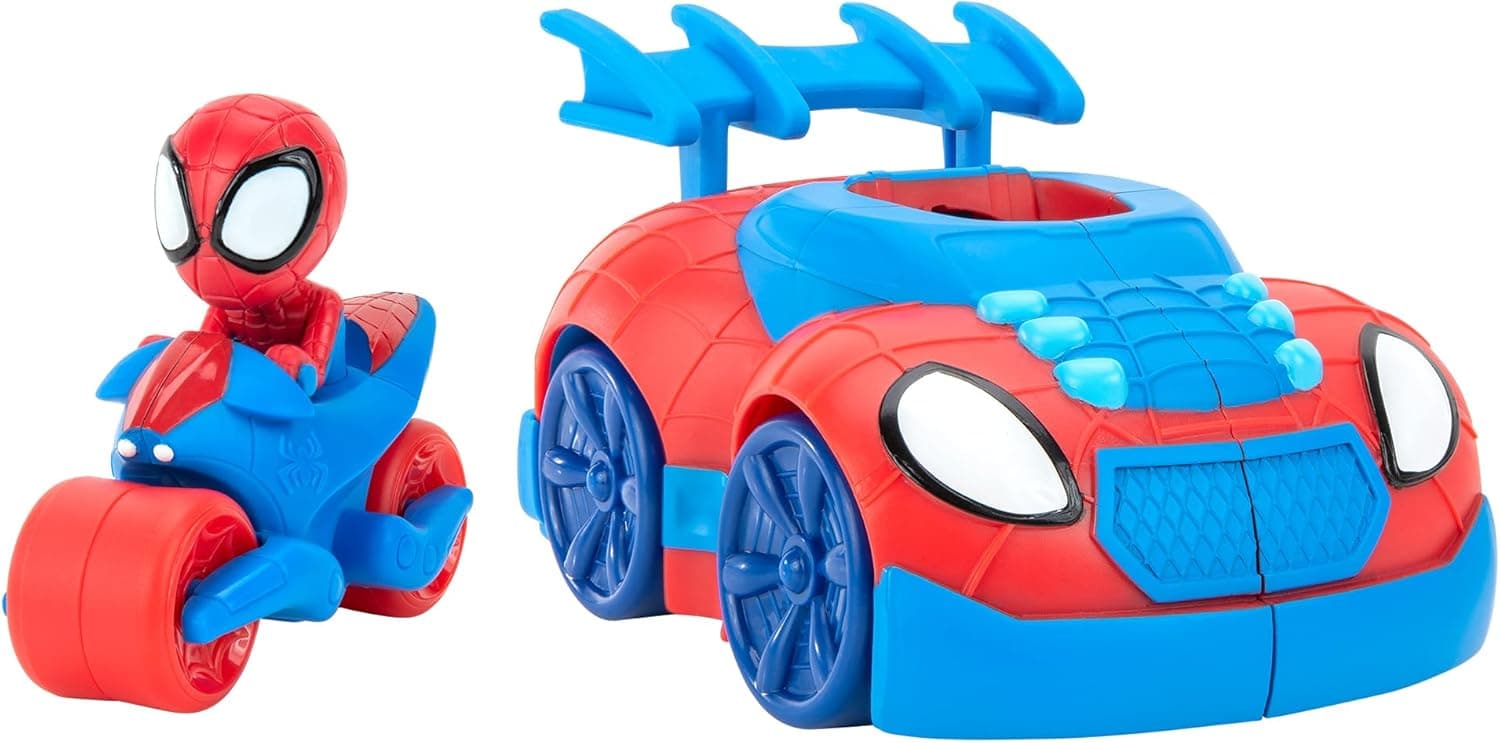 Spidey and Friends Carro 2 em 1 brinquedo, multicolorido (Toy Partner SNF0113)