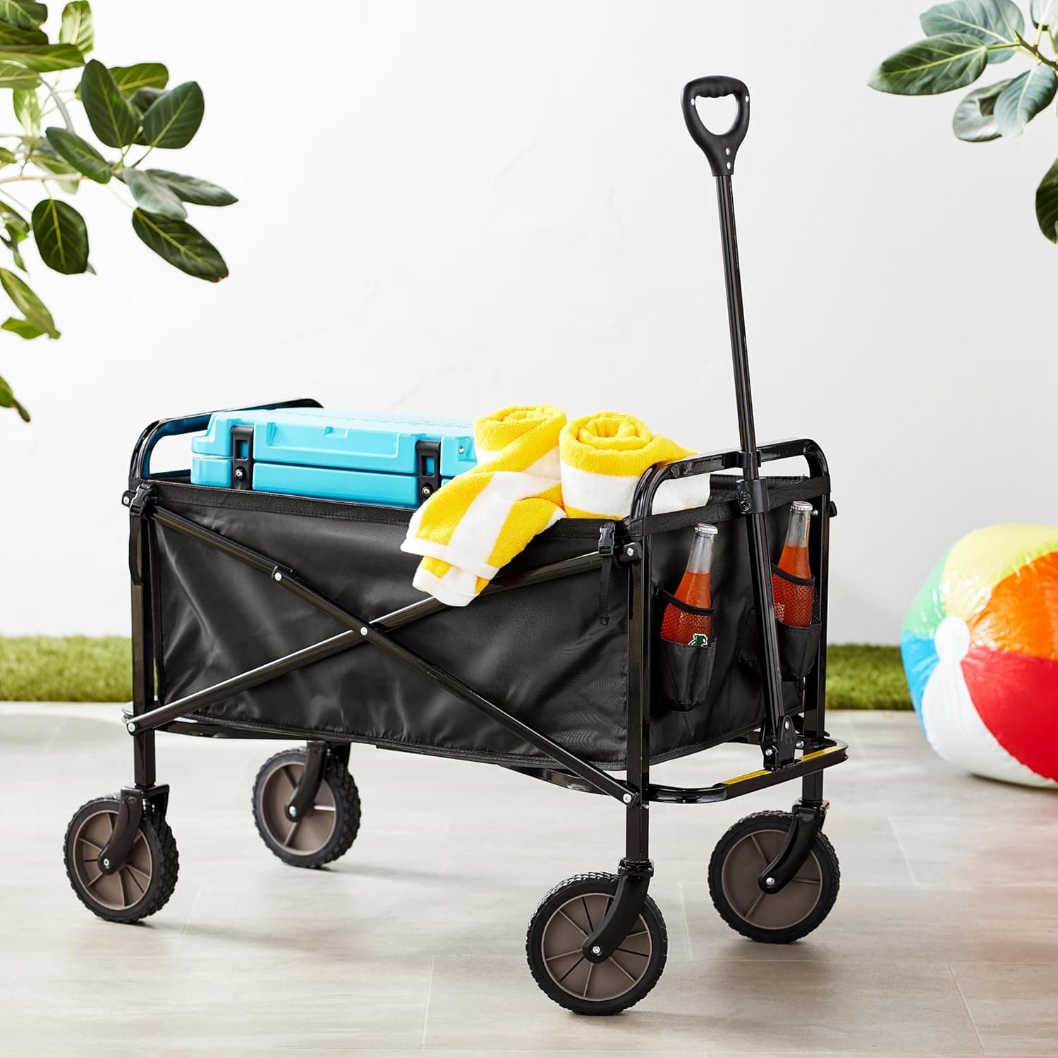 Amazon Basics Bobina dobrável para jardim e ar livre com saco de cobertura, preto