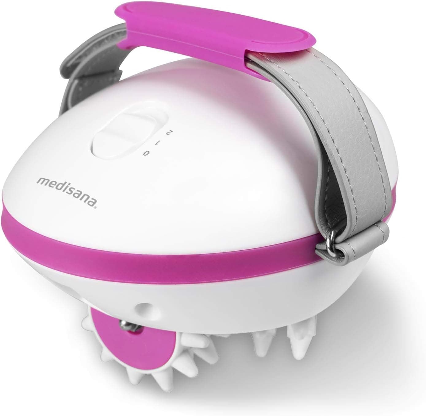 Medisana AC 850 Massajador para celulite para uma pele mais firme, auto-massagem com 6 rolos de massagem rotativos e 2 intensidades de massagem, 1ª geração