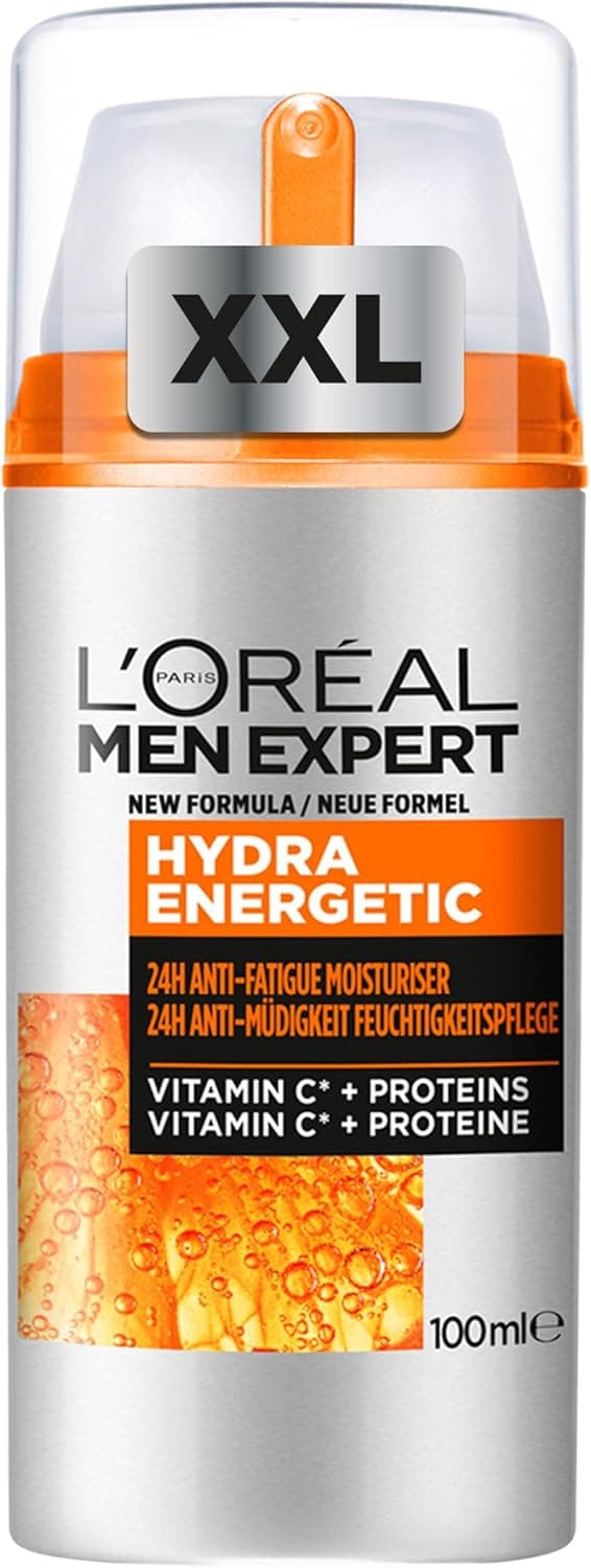 L'Oréal Men Expert Hydra Energetic | Creme facial hidratante anti-fadiga para homem com vitamina C, 100 ml