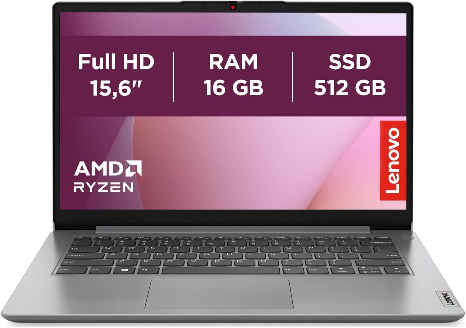 Lenovo IdeaPad 1 Gen 7 Computador portátil FHD de 15,6" (AMD Ryzen 7 5700U, 16 GB RAM, 512 GB SSD, AMD Radeon Graphics, Wi-Fi 6, sem sistema operativo), teclado QWERTY espanhol