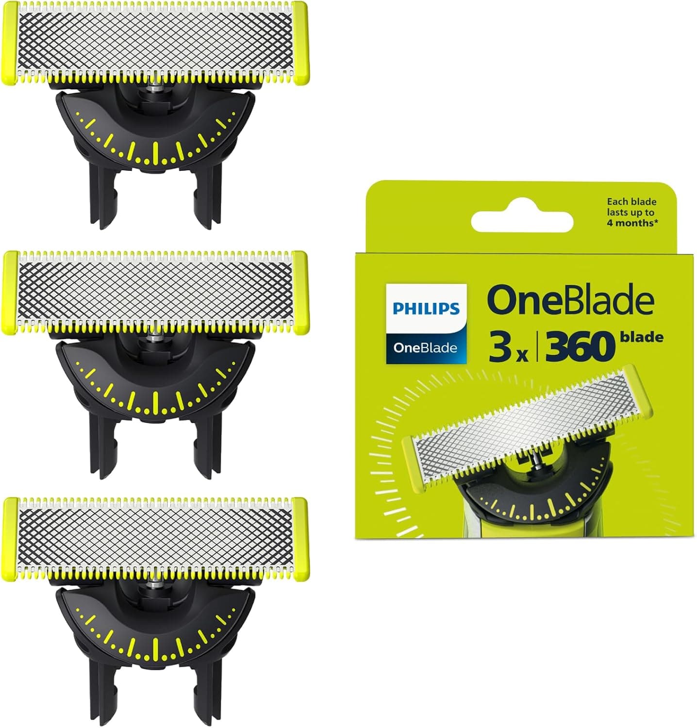 Philips OneBlade 360 QP430/60 | Conjunto com 3 lâminas de substituição flexíveis compatíveis com todos os modelos OneBlade e OneBlade Pro.