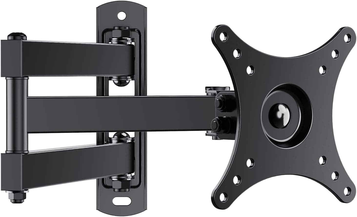 Perlegear Suporte para parede de TV de 10 a 32 polegadas, suporte para TV de até 20 kg, suporte para monitor de parede pode inclinar-se, girar, estender e girar, VESA 100 x 100 mm/75 x 75 mm/50 x 50