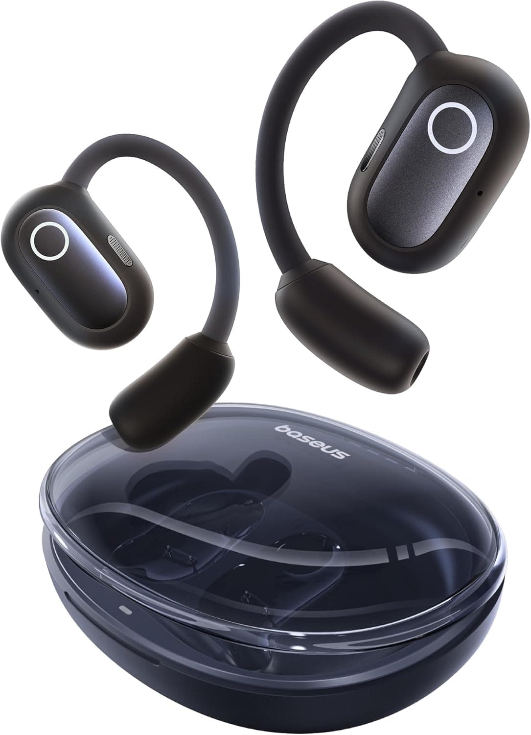 Baseus Eli Sport 1 Auriculares abertos Bluetooth, acústica direcional, graves potentes, ultraleves, IPX4 impermeáveis, microfones ENC, auriculares sem fios Bluetooth 5.3 para corrida,