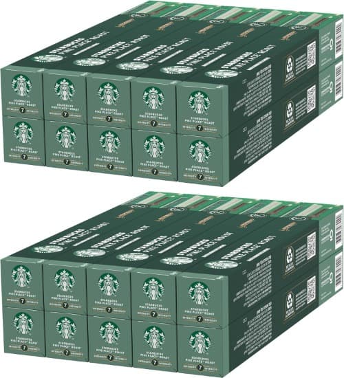 STARBUCKS Pike Place Roast de Nespresso, Cápsulas de Café de Tueste Medio 10 x 10 (100 Cápsulas)
