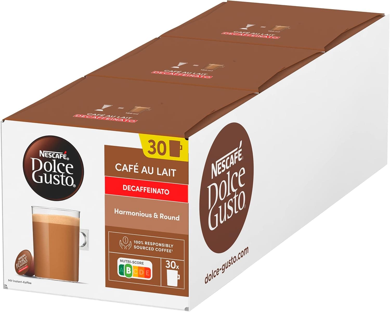 NESCAFÉ Dolce Gusto Café com leite tommee inado, 90 cápsulas (3 embalagem x 30)